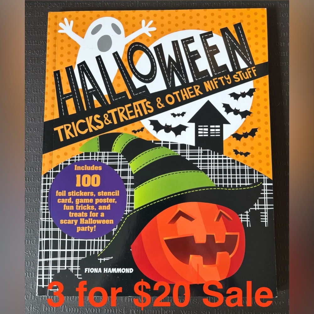(3 for $ 20) Halloween Tricks & Treats Activity Book - NEW - Fiona Hammond